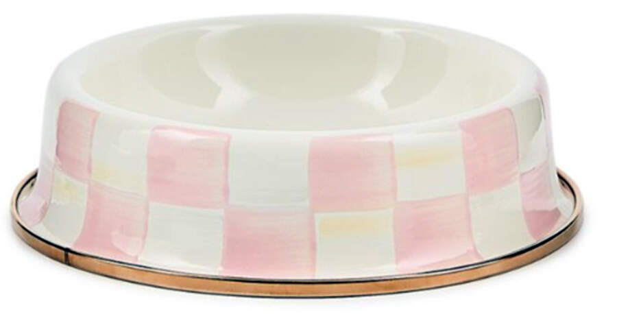 Rosy Check (Enamelware) Small Pet Bowl by MacKenzie-Childs-1