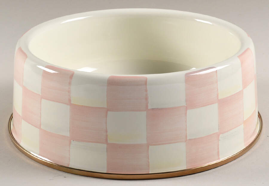 Rosy Check (Enamelware) Pet Bowl by MacKenzie-Childs-1