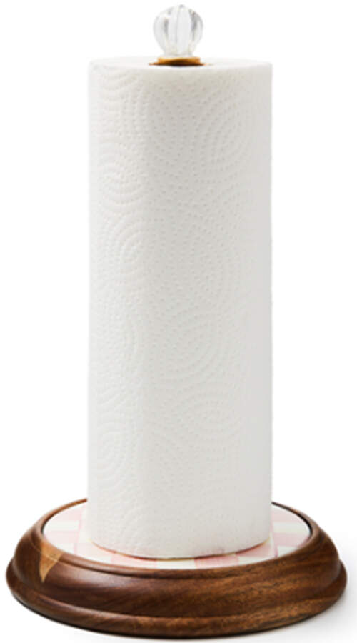 Rosy Check Paper Towel Holder by MacKenzie-Childs-1