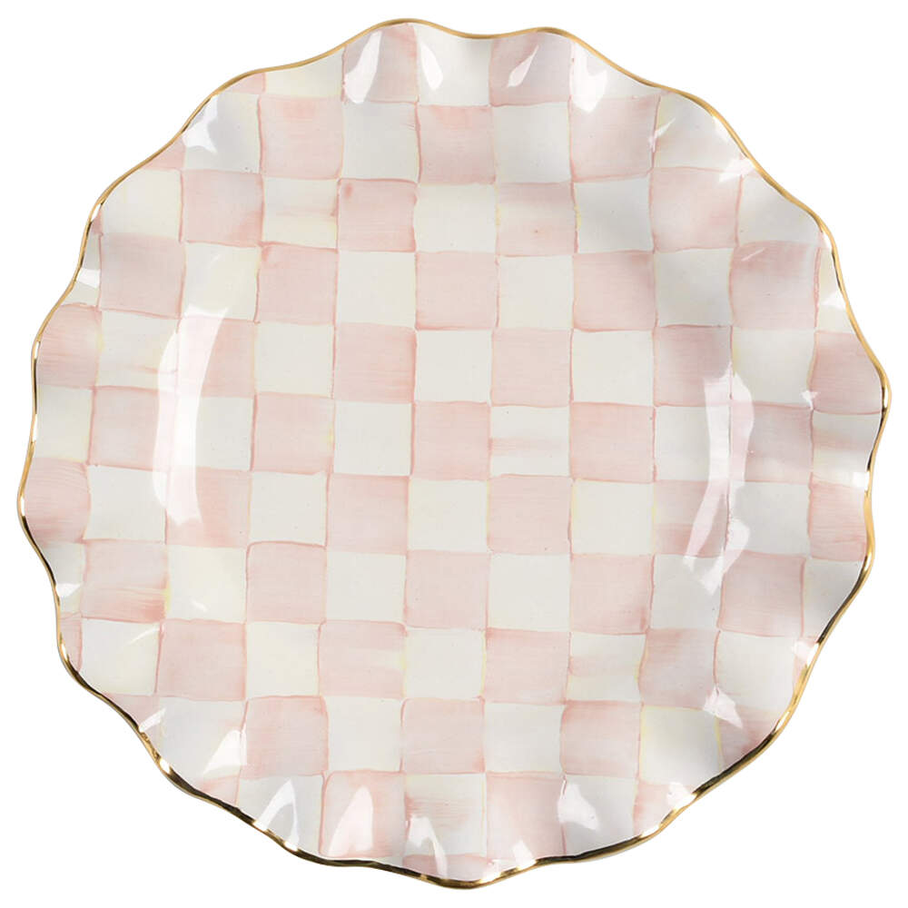 Rosy Check Dinner Plate by MacKenzie-Childs-1