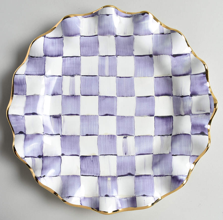 Violet Check Dinner Plate by MacKenzie-Childs-1