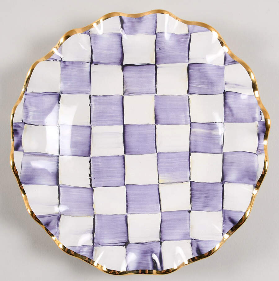 Violet Check Salad/Dessert Plate by MacKenzie-Childs-1