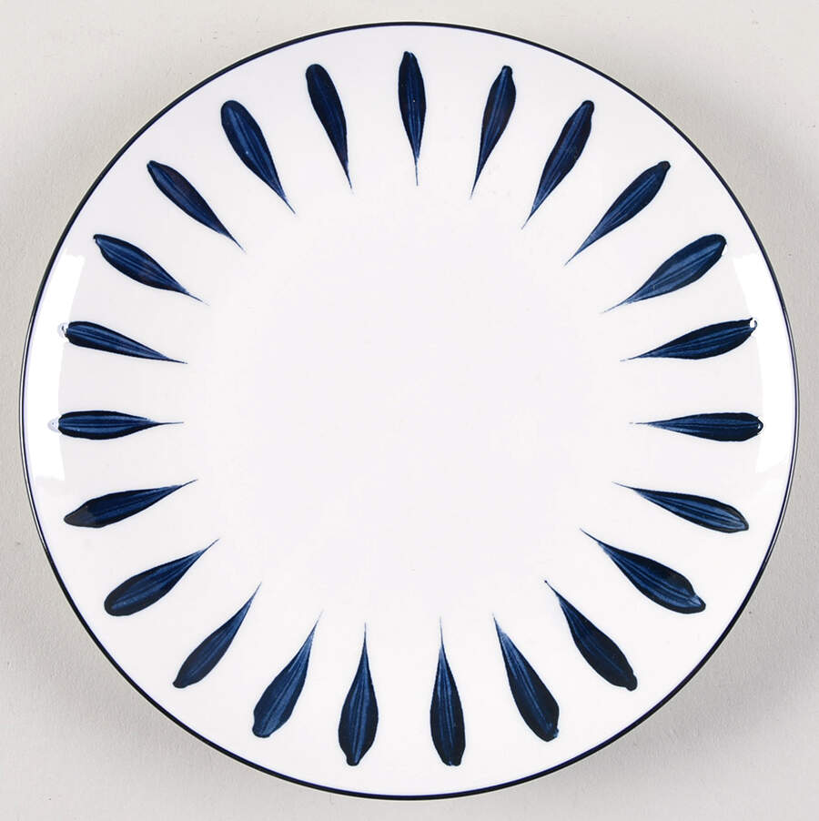 White & Blue Ticks Salad Plate by Medici (Medici Home)-1