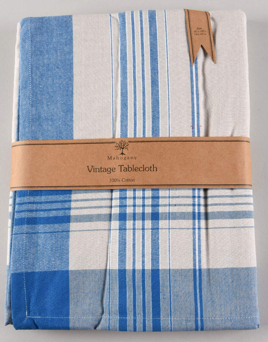 Table Linens & Accessories 60" X 120" Vintage Blue Cloth Tablecloth by Mahogany-1