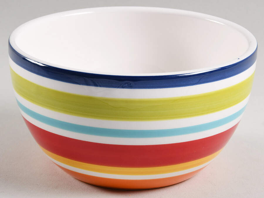 Multi Stripe Soup/Cereal Bowl by Mainstays-1