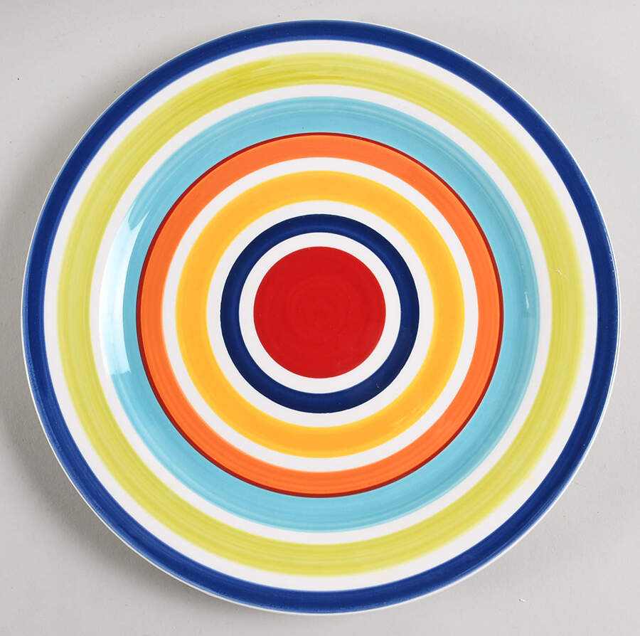 Multi Stripe Dinner Plate by Mainstays-1