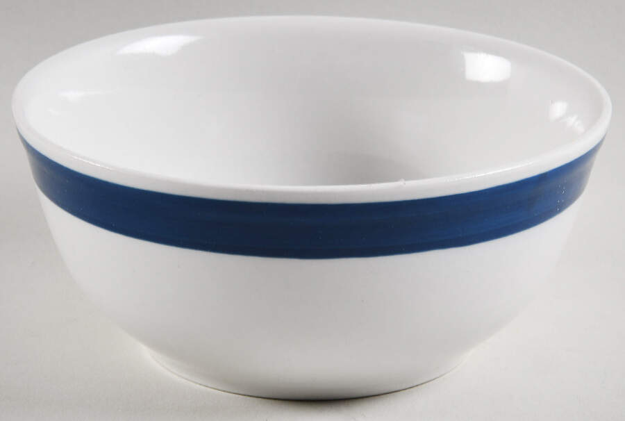 Blue Band White Soup/Cereal Bowl by Mainstays-1