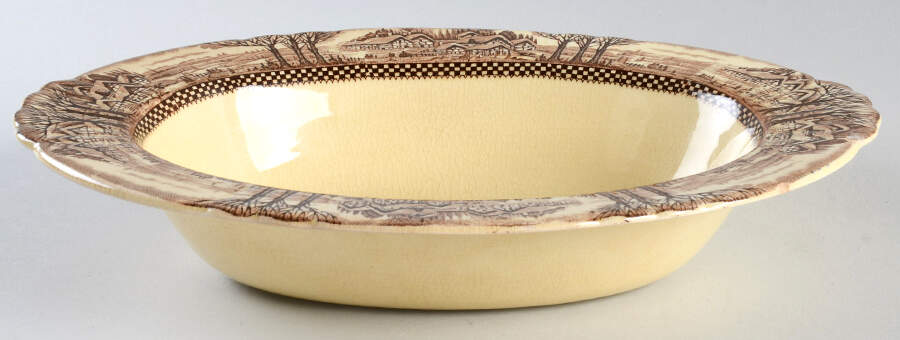 England's Counryside Brown 10" Oval Vegetable Bowl by Myott Staffordshire-1