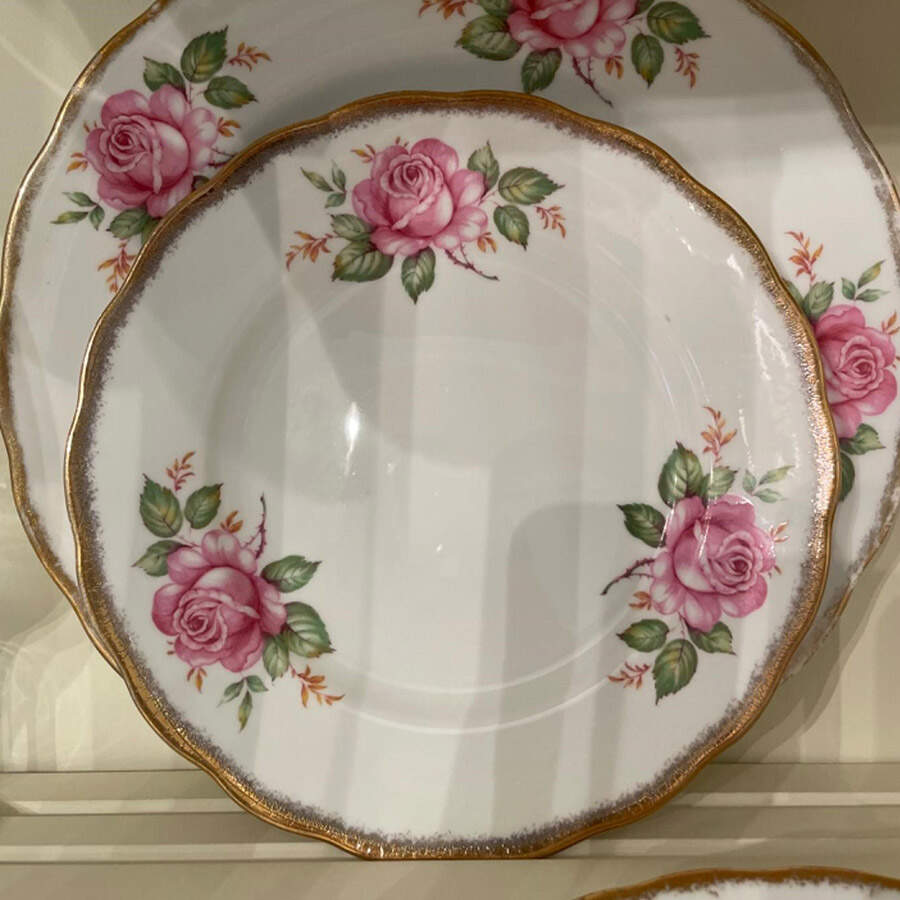 Staffordshire Rose Salad Plate by Melba-1