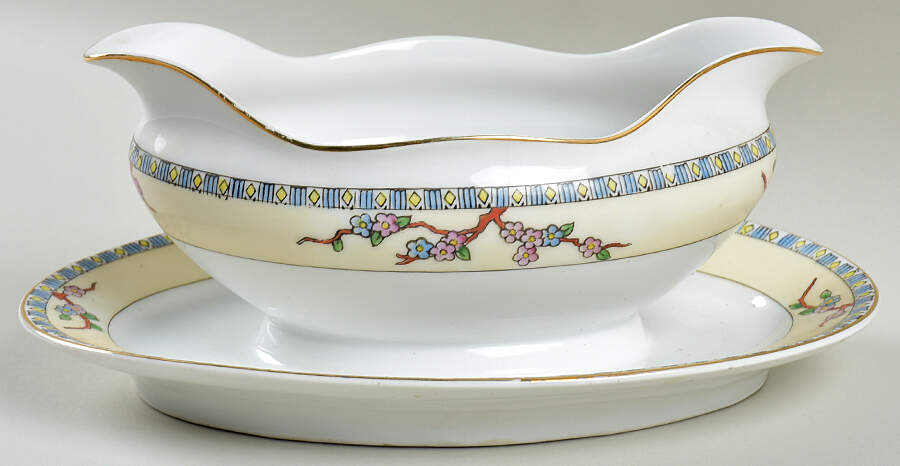 MEI1323 Gravy Boat with Attached Underplate by Meito-1