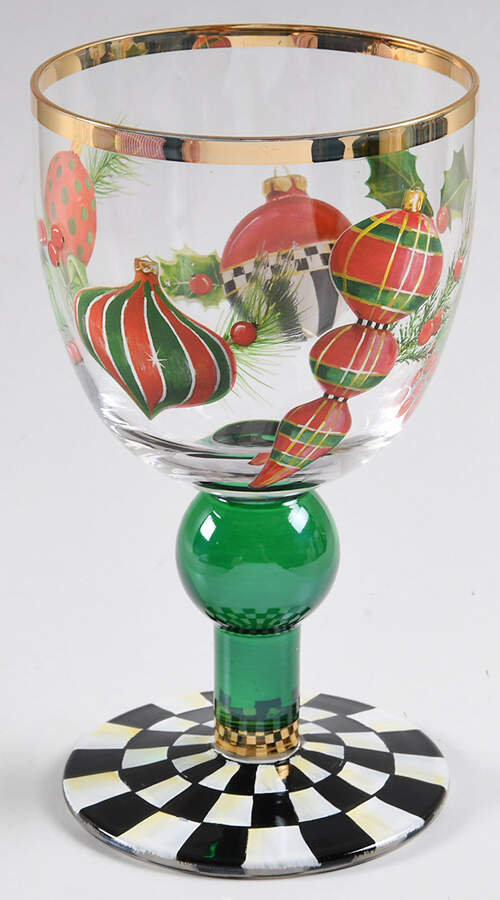 Deck the Halls 12 Oz Glassware Wine Goblet by MacKenzie-Childs-1