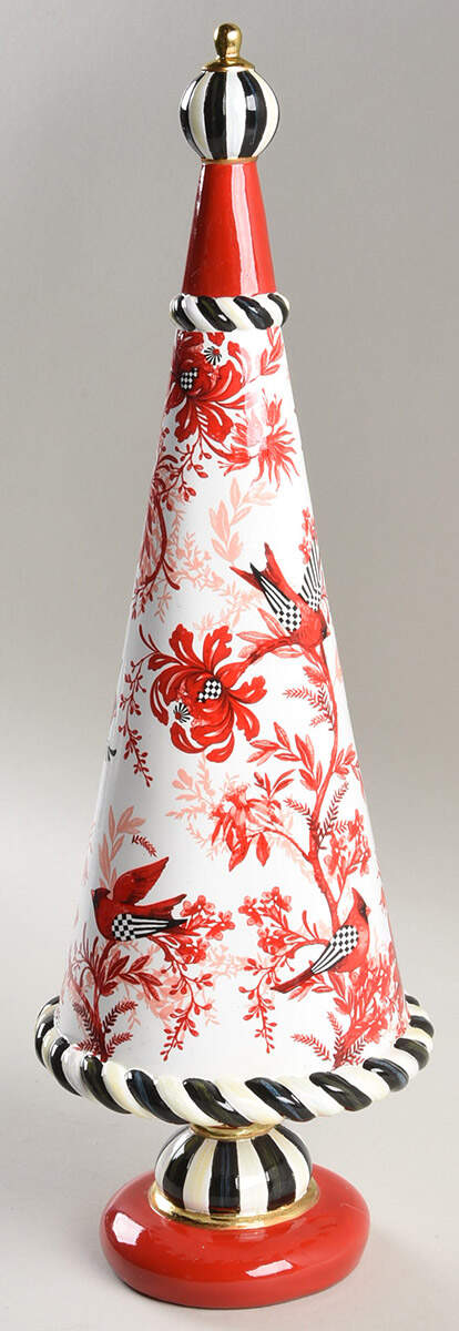 Cardinal Toile Resin Tree Figurine by MacKenzie-Childs-1