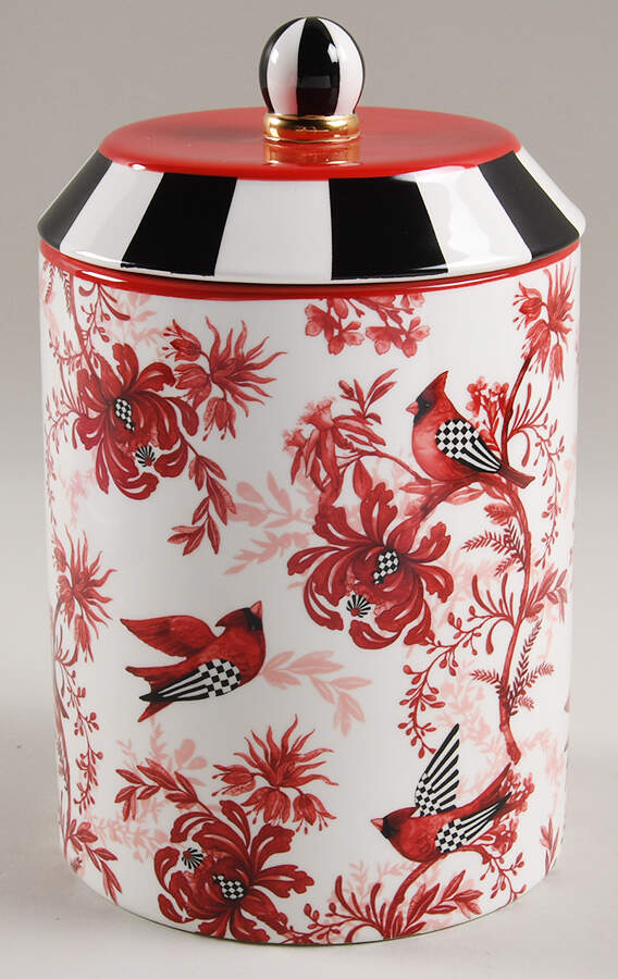 Cardinal Toile 7" Storage Jar & Lid by MacKenzie-Childs-1
