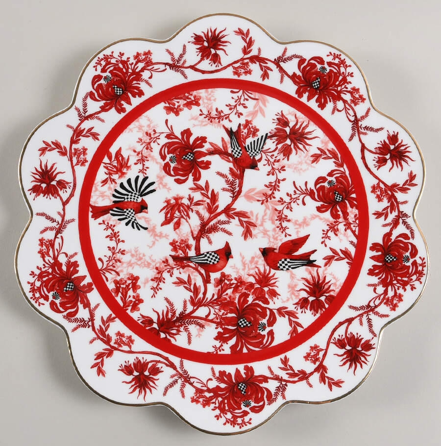 Cardinal Toile Dinner Plate by MacKenzie-Childs-1