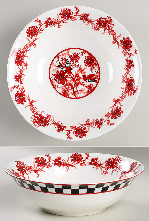 Cardinal Toile 9" Round Vegetable Bowl by MacKenzie-Childs-1