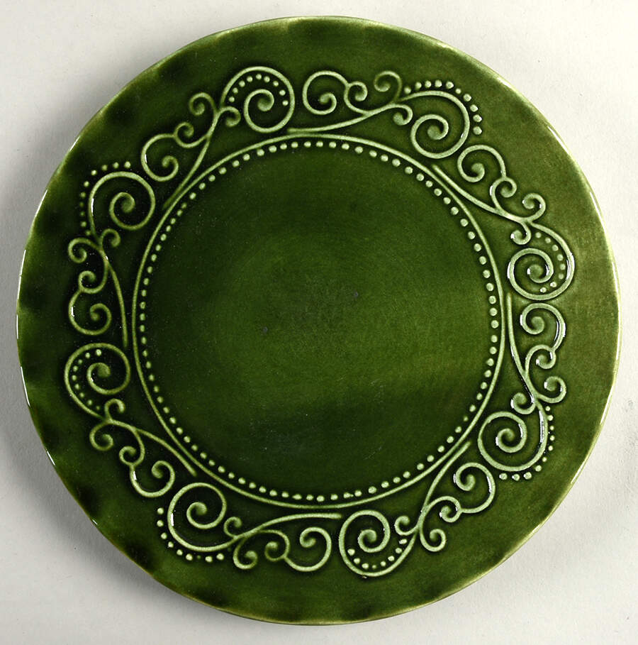 MLJ23 Green Salad Plate by Maioliche Jessica-1