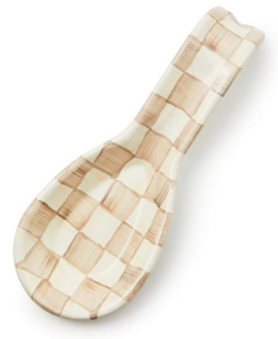 Mocha Check (Enamelware) Spoon Rest/Holder (Holds 1 Spoon) by MacKenzie-Childs-1
