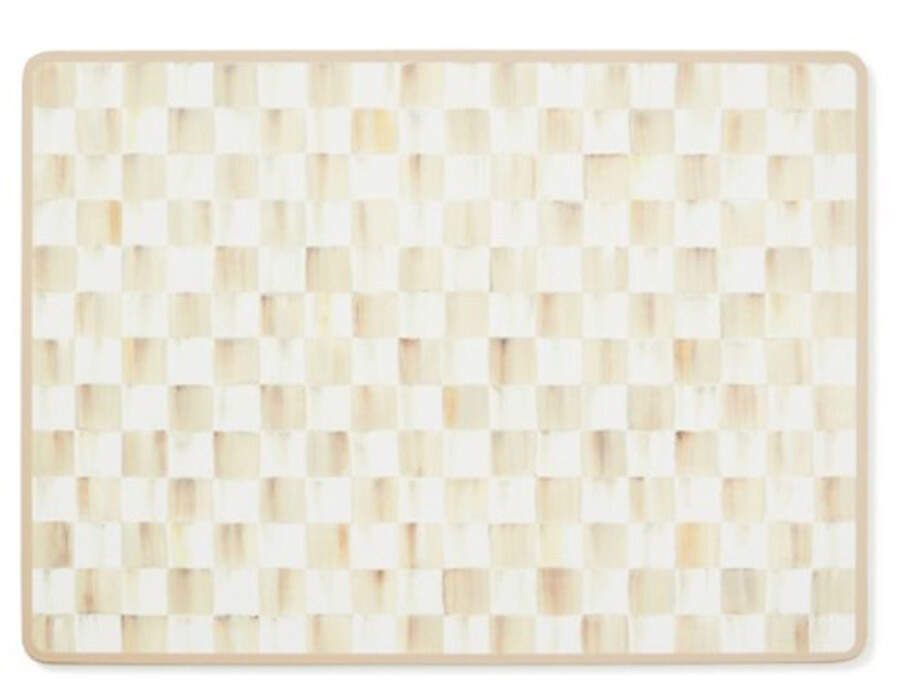 Mocha Check (Enamelware) Corkboard Placemat - Set of 4 by MacKenzie-Childs-1