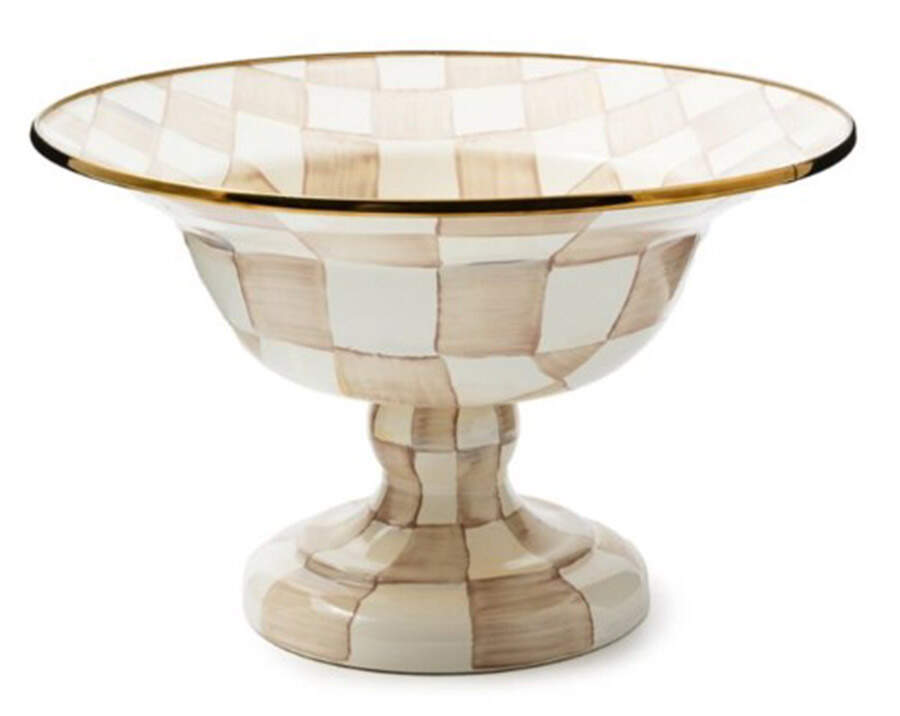 Mocha Check (Enamelware) Round Compote (Height X Width) by MacKenzie-Childs-1