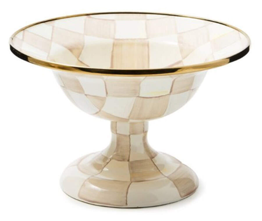 Mocha Check (Enamelware) Round Compote (Height X Width) by MacKenzie-Childs-1
