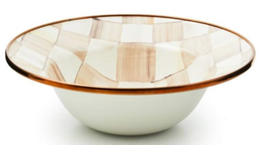 Mocha Check (Enamelware) Breakfast Bowl by MacKenzie-Childs-1
