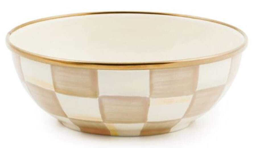 Mocha Check (Enamelware) 6" All Purpose Bowl by MacKenzie-Childs-1