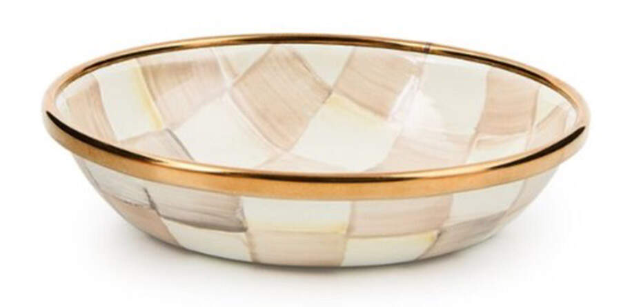Mocha Check (Enamelware) Individual Dip Dish by MacKenzie-Childs-1