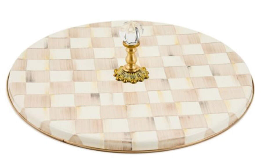 Mocha Check (Enamelware) Cheese Serving Plate by MacKenzie-Childs-1