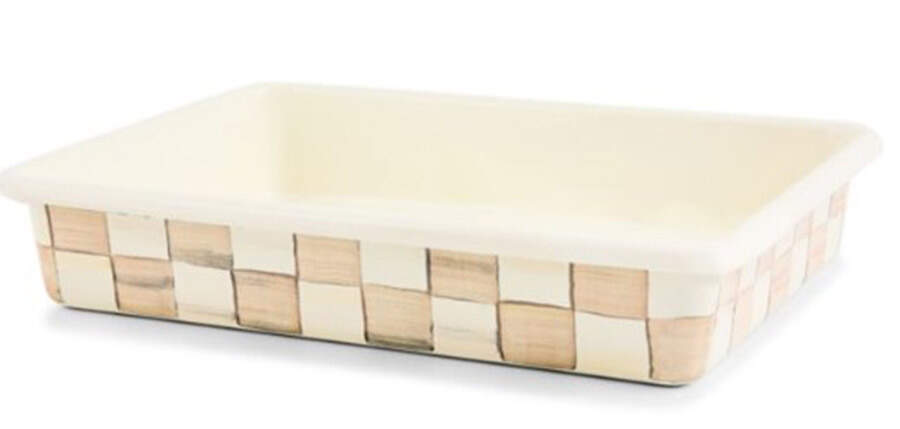 Mocha Check (Enamelware) 13"  Rectangular Baker by MacKenzie-Childs-1