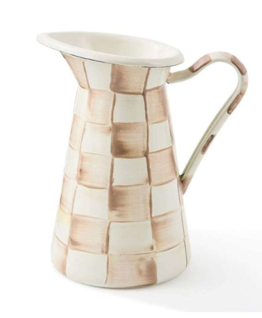 Mocha Check (Enamelware) 56 Oz Pitcher by MacKenzie-Childs-1