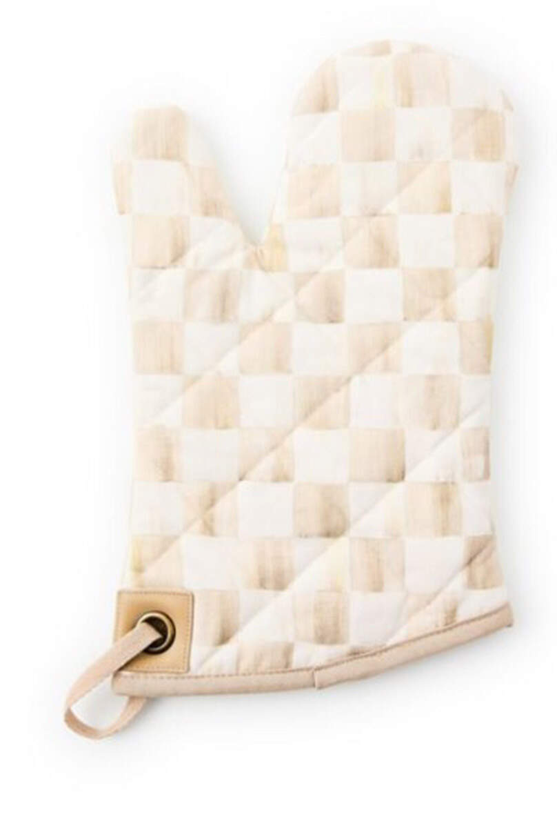 Mocha Check (Enamelware) Cloth Oven Mitt by MacKenzie-Childs-1