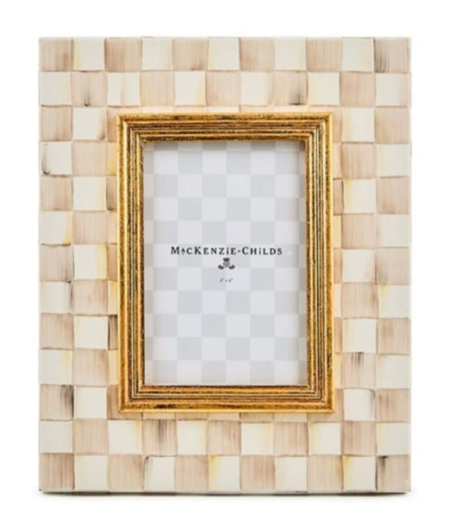 Mocha Check (Enamelware) Frame-Holds 4" X 6" by MacKenzie-Childs-1