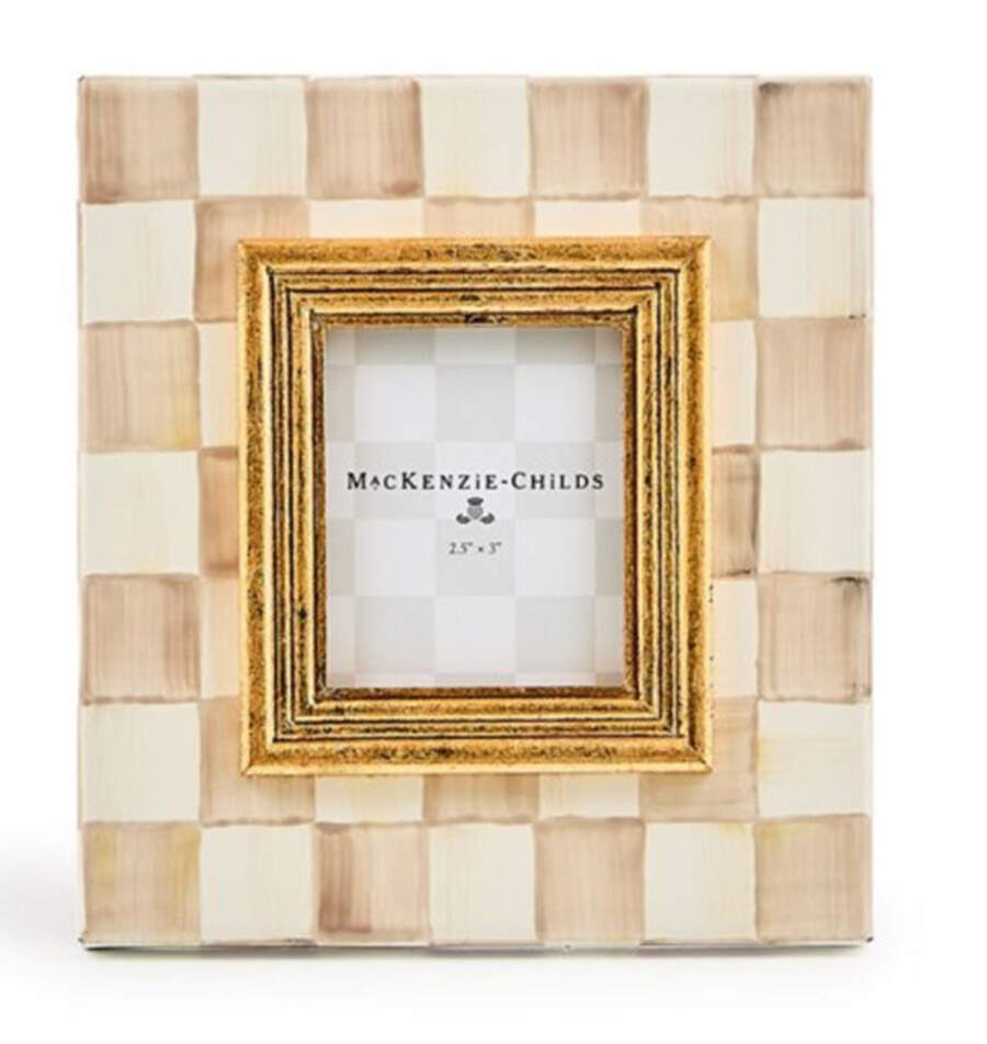 Mocha Check (Enamelware) Frame-Holds 2.5" X 3" by MacKenzie-Childs-1