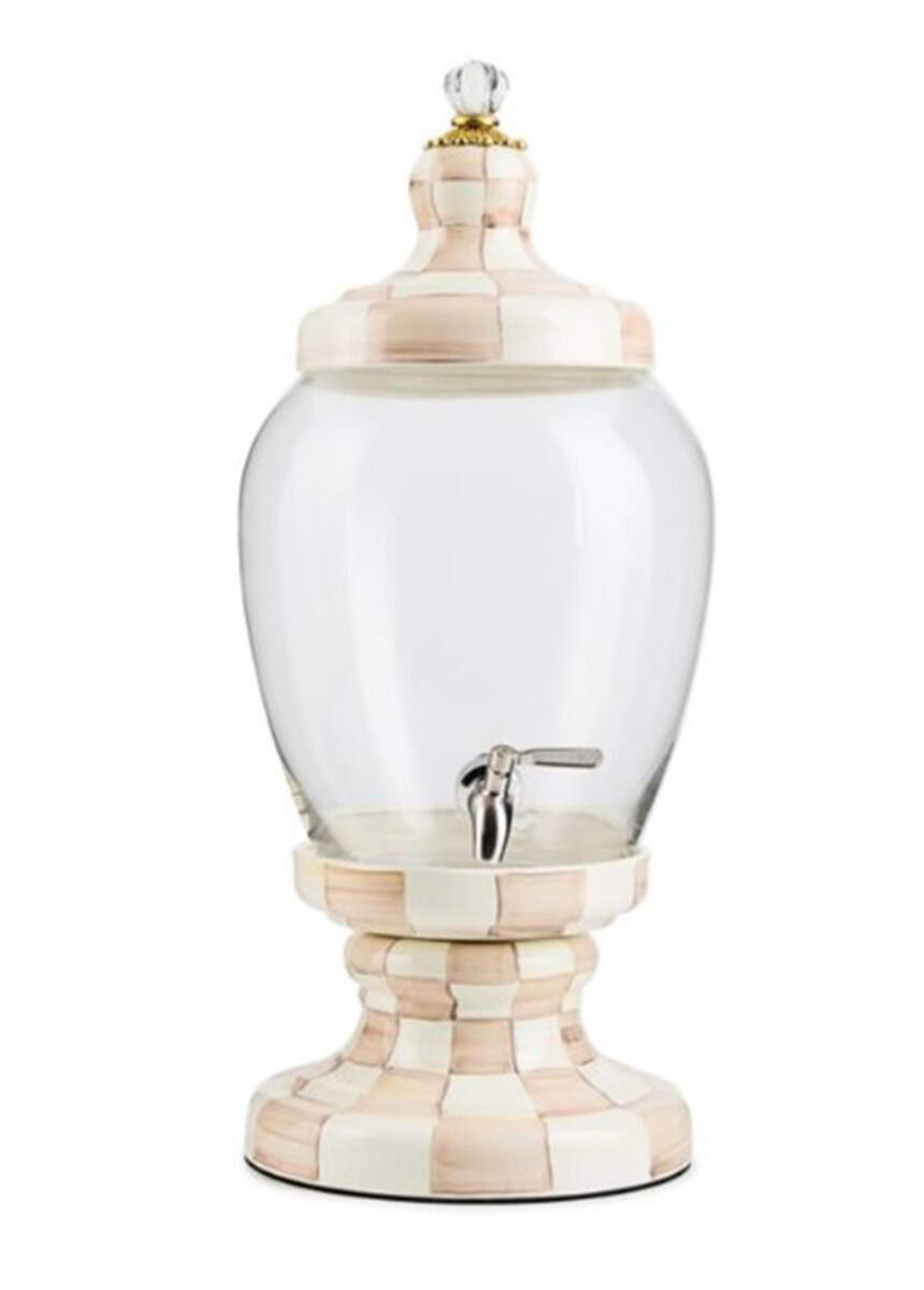 Mocha Check (Enamelware) Beverage Dispenser & Lid by MacKenzie-Childs-1