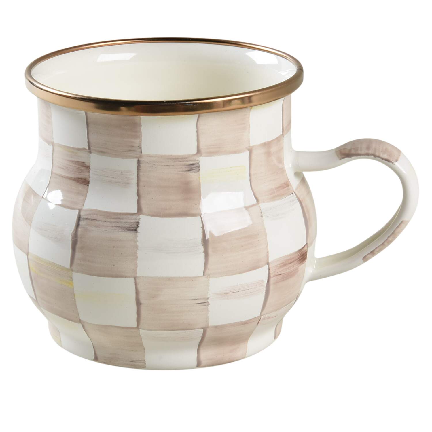 Mocha Check (Enamelware) Mug by MacKenzie-Childs-1