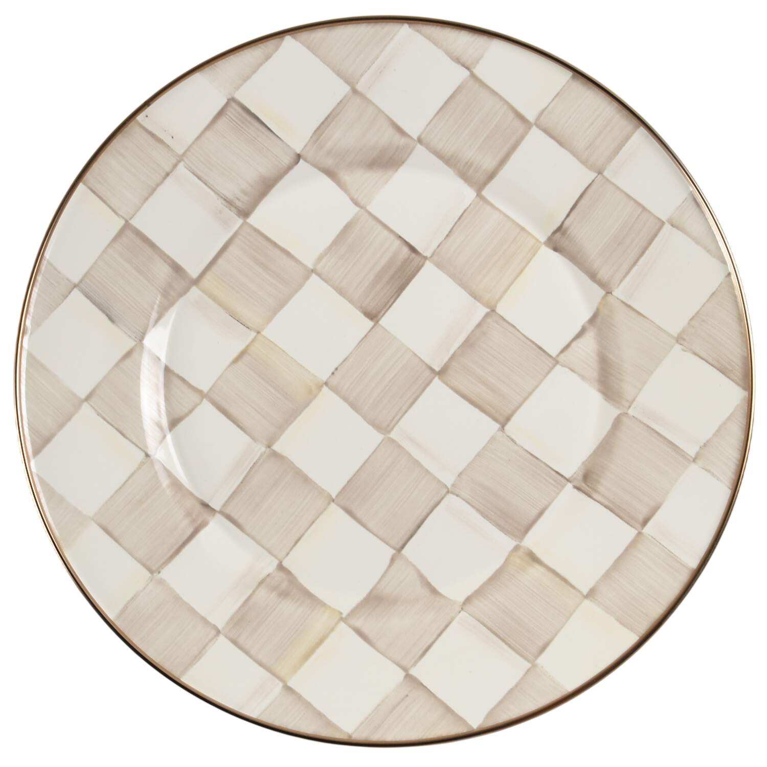 Mocha Check (Enamelware) Dinner Plate by MacKenzie-Childs-1