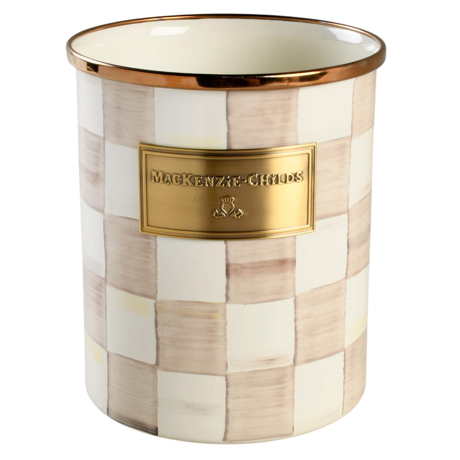 Mocha Check (Enamelware) Medium Canister No Lid by MacKenzie-Childs-1