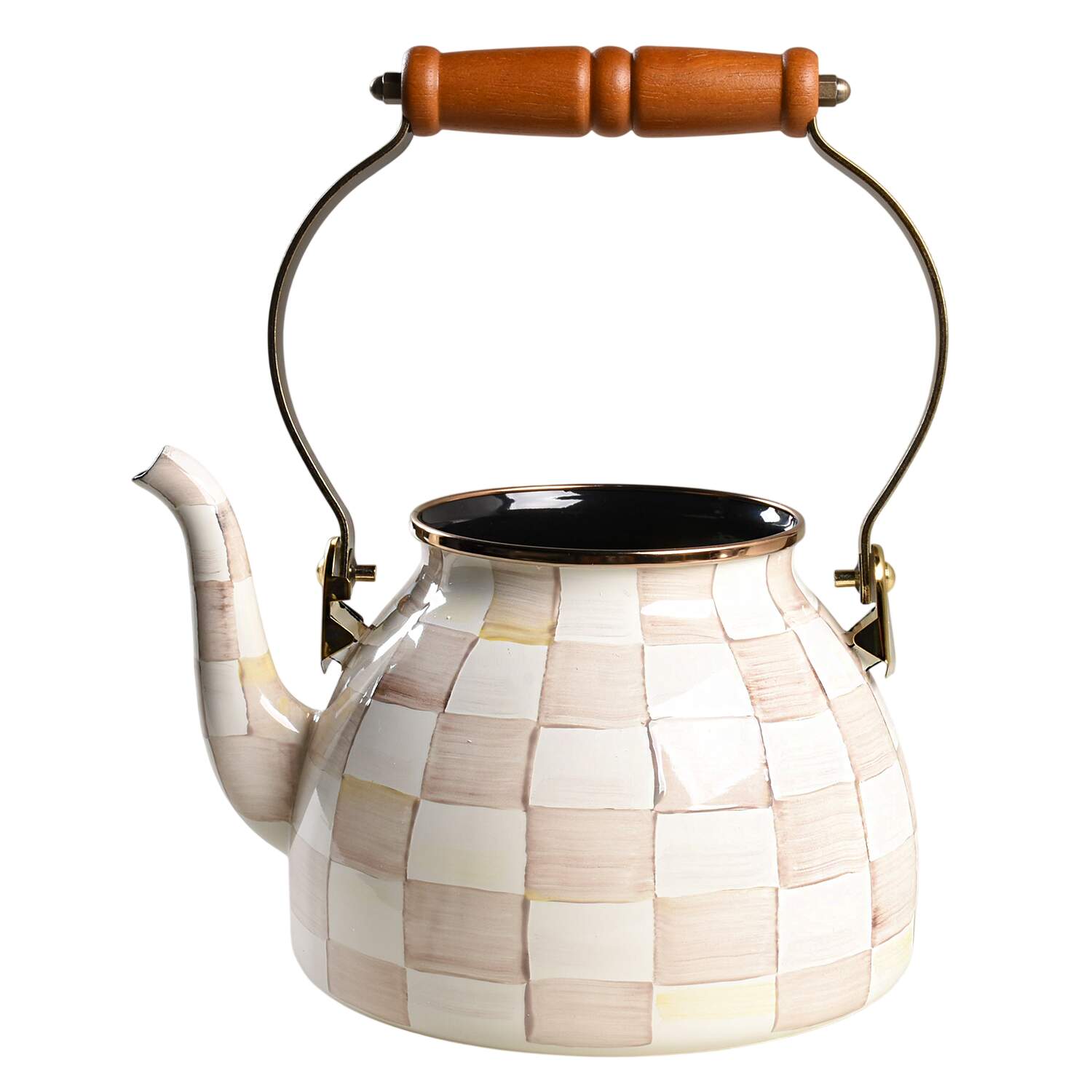 Mocha Check (Enamelware) Kettle No Lid by MacKenzie-Childs-1