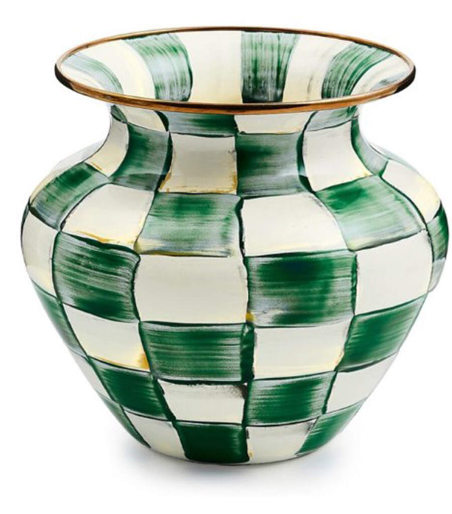 Emerald Check 7" Vase by MacKenzie-Childs-1