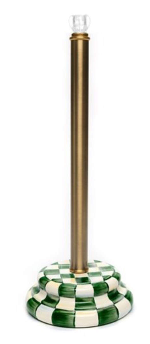 Emerald Check Toilet Tissue Stand by MacKenzie-Childs-1