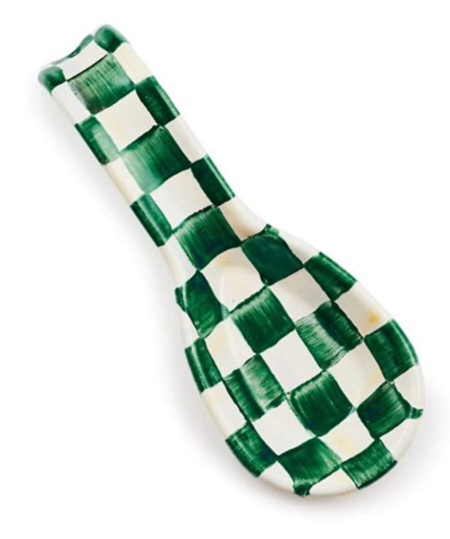 Emerald Check Spoon Rest/Holder (Holds 1 Spoon) by MacKenzie-Childs-1