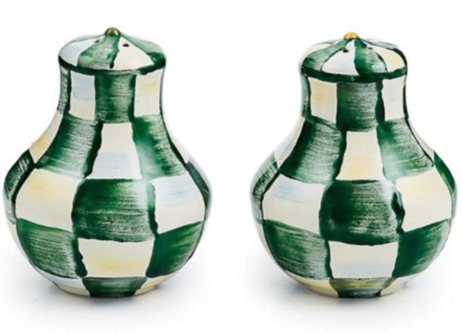 Emerald Check Salt & Pepper Set by MacKenzie-Childs-1