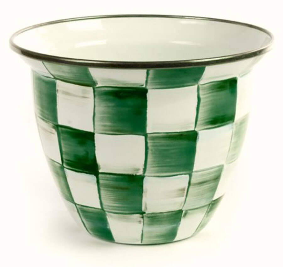 Emerald Check 5" Flower Pot by MacKenzie-Childs-1