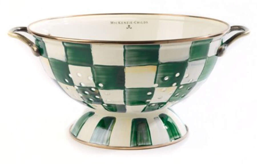 Emerald Check Metal Colander by MacKenzie-Childs-1