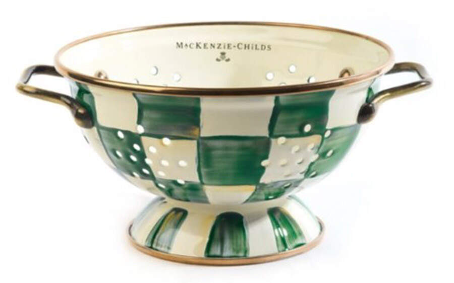 Emerald Check Metal Colander by MacKenzie-Childs-1