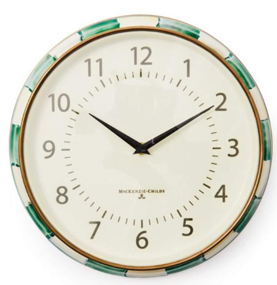 Emerald Check Hanging Wall Clock by MacKenzie-Childs-1