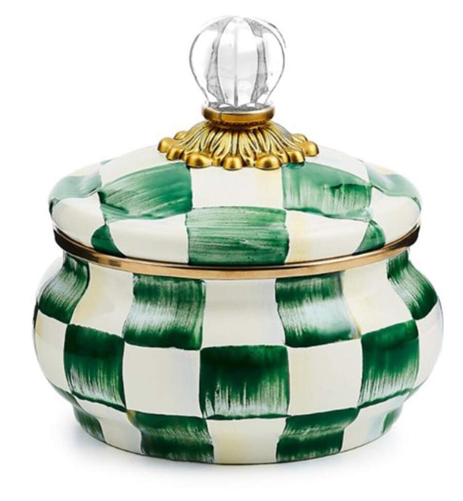 Emerald Check Squash Canister & Lid by MacKenzie-Childs-1