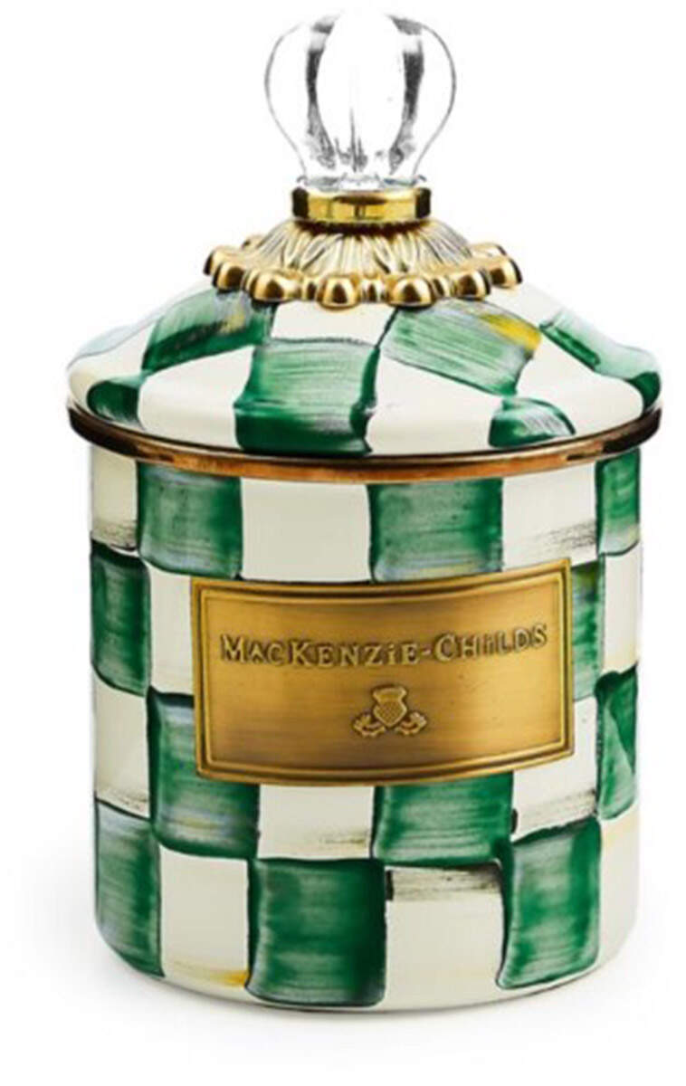 Emerald Check Mini Canister & Lid by MacKenzie-Childs-1