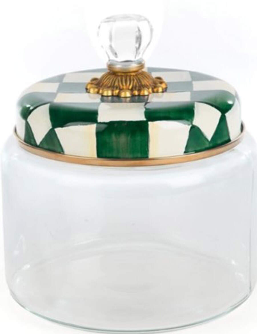 Emerald Check Medium Glassware Canister by MacKenzie-Childs-1