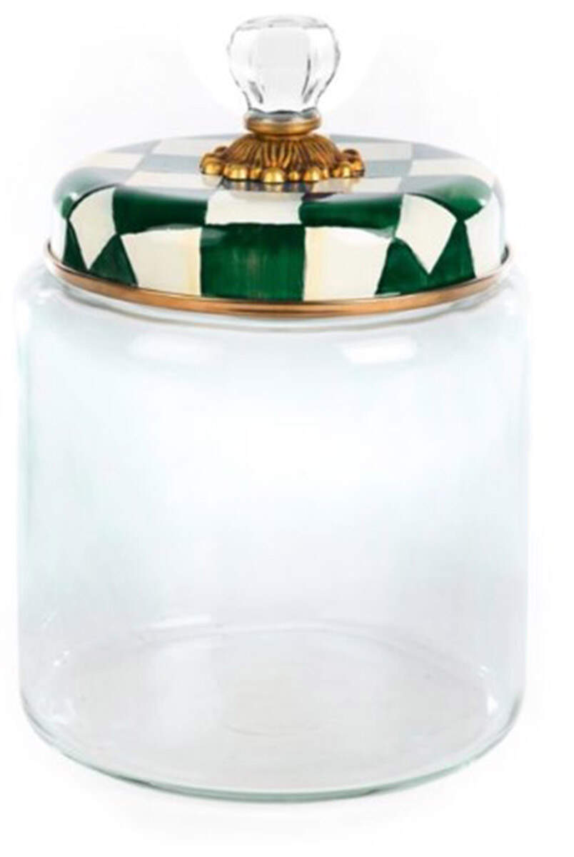 Emerald Check Large Glassware Canister by MacKenzie-Childs-1